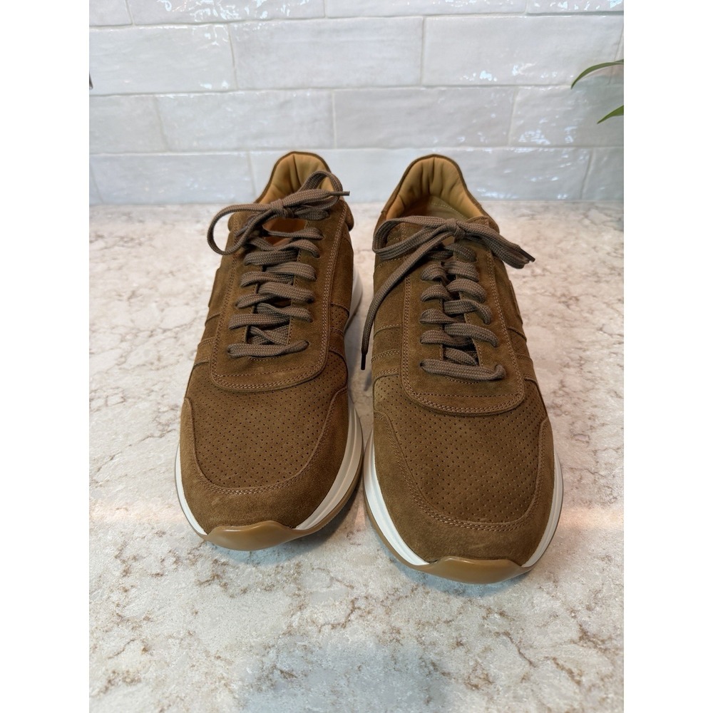 Ralph Lauren Men's, Ethan II, Tan Calfskin/Suede Sneakers, Size 12
